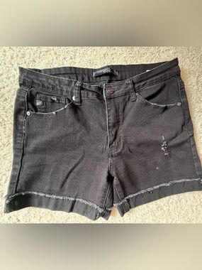 KanCan Black High-Rise Denim Shorts